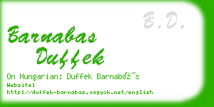 barnabas duffek business card